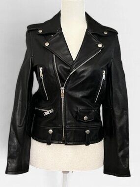 Saint Laurent Hedi Slimane L01 Moto Biker Leather Jacket Women S Black Rock Chic